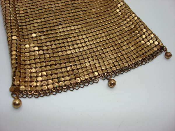Vintage Whiting & Davis Gold Mesh Art Deco Coin Purse | Evening Clutch