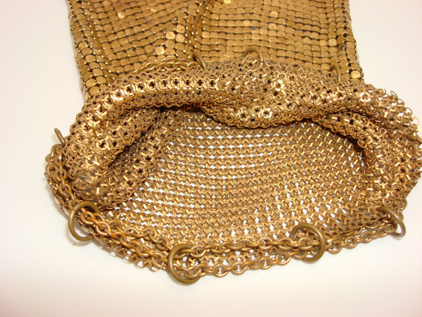 Vintage Whiting & Davis Gold Mesh Art Deco Coin Purse | Evening Clutch