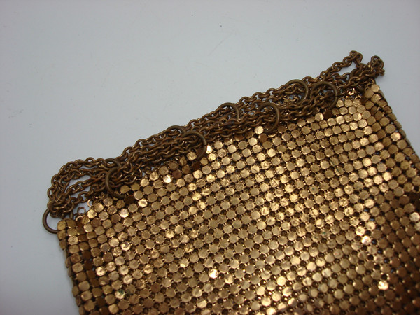 Vintage Whiting & Davis Gold Mesh Art Deco Coin Purse | Evening Clutch