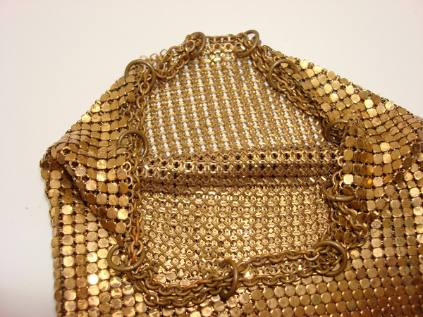 Vintage Whiting & Davis Gold Mesh Art Deco Coin Purse | Evening Clutch