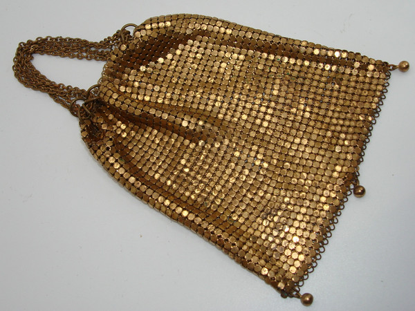 Vintage Whiting & Davis Gold Mesh Art Deco Coin Purse | Evening Clutch