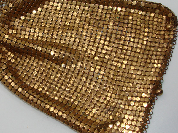 Vintage Whiting & Davis Gold Mesh Art Deco Coin Purse | Evening Clutch