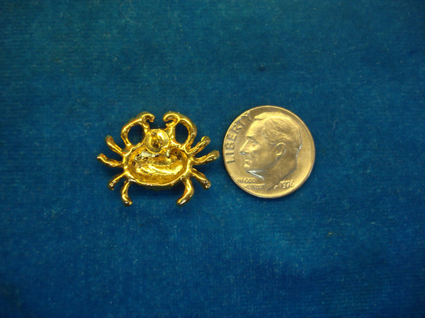 Gold Tone Crab Lapel Pin/Tie Tac - Zodiac July Birthstone, Seattle Mariners Fan Gift