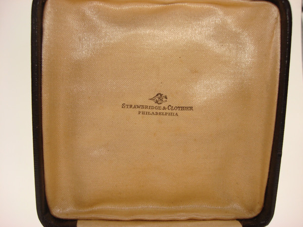 Vintage Strawbridge & Clothier Art Deco Leather Jewelry Box - Philadelphia