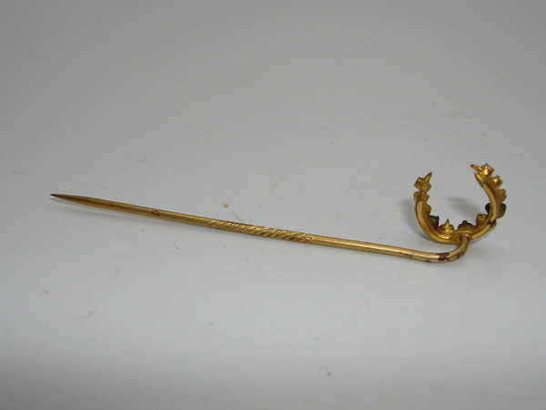 Antique Edwardian Turquoise Glass & Foiled Brilliant Stick Pin - Estate Find