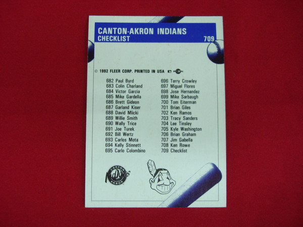 1992 Fleer Procards Canton-Akron Indians MLB Team Set w/ Brian Giles - Factory Sealed