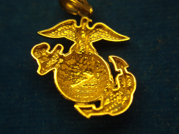 Authentic USMC 14K Gold Anchor Pendant - Petite & Detailed (Yellow/White)