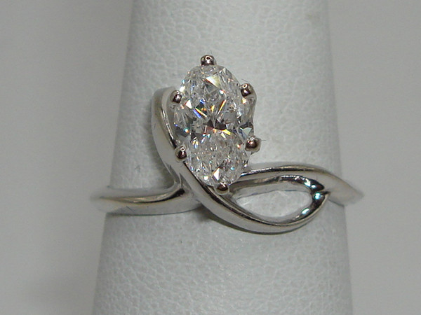 14K White Gold Diamond Ring | 0.80ct SI2 Brilliant Cut, Size 6