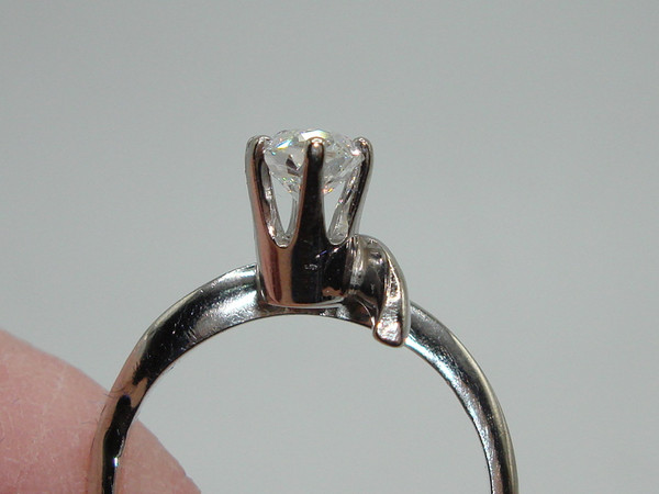 14K White Gold Diamond Ring | 0.80ct SI2 Brilliant Cut, Size 6