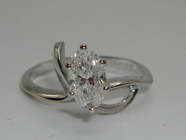 14K White Gold Diamond Ring | 0.80ct SI2 Brilliant Cut, Size 6