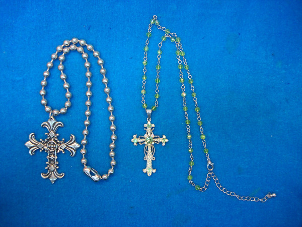 Vintage Cross Pendants & Necklaces - Estate Collection of 24 Unique Pieces