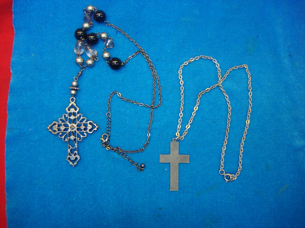 Vintage Cross Pendants & Necklaces - Estate Collection (2pc Set)