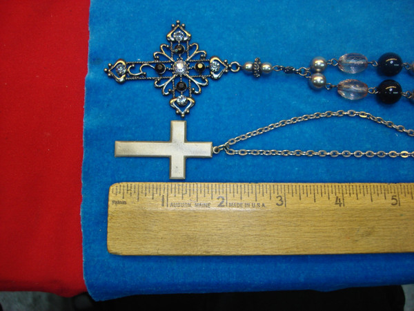 Vintage Cross Pendants & Necklaces - Estate Collection (2pc Set)