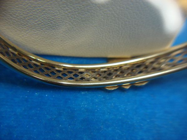 Gold Filled & Sterling Silver Claddagh Hinged Bangle Bracelet (7 Inch)