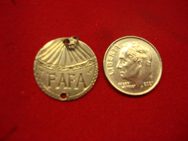 Antique Silver Dime Bracelet - Personalized 'PAPA' & 1890 Love Token Charm