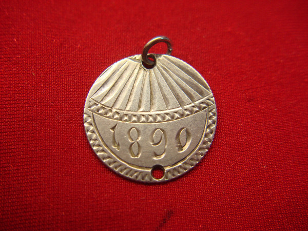 Antique Silver Dime Bracelet - Personalized 'PAPA' & 1890 Love Token Charm
