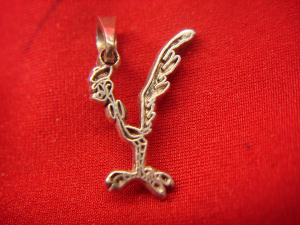 Sterling Silver Road Runner Pendant - Small, Pre-Owned, Fancy Design