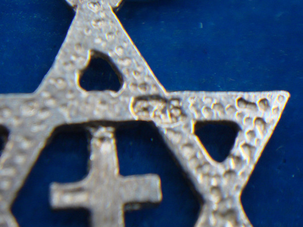 Sterling Silver Star of David Pendant with Cross, Petite & Unique Design
