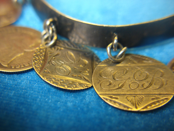 Victorian Silver Love Token Bracelet - 13 Antique Coins, USA & Canada (c. 1800s)