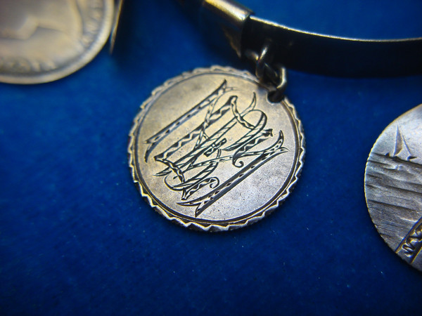 Victorian Silver Love Token Bracelet - 13 Antique Coins, USA & Canada (c. 1800s)
