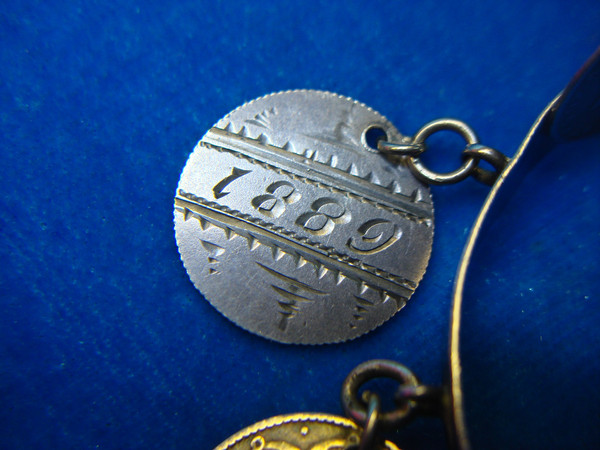 Victorian Silver Love Token Bracelet - 13 Antique Coins, USA & Canada (c. 1800s)