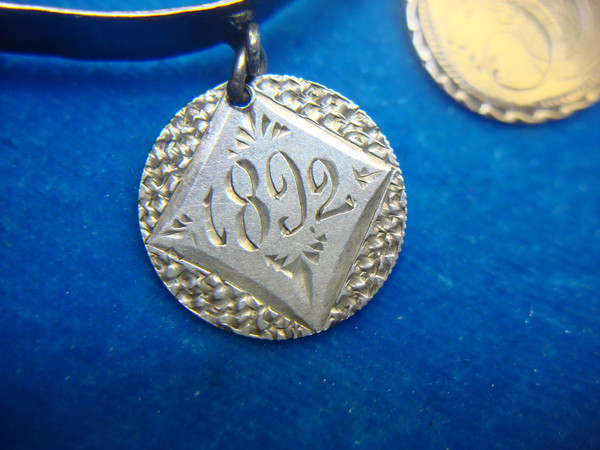 Victorian Silver Love Token Bracelet - 13 Antique Coins, USA & Canada (c. 1800s)