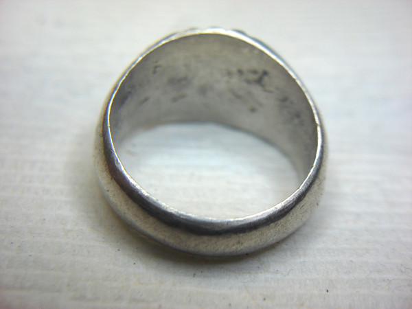 Vintage WWII Sweetheart Ring - Sterling Silver, 1945 Philippines Inscribed Heart Design, Size 6 1/2