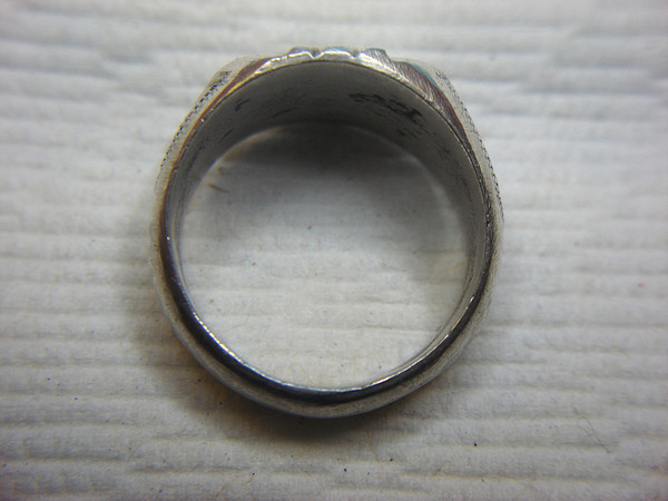 Vintage WWII Sweetheart Ring - Sterling Silver, 1945 Philippines Inscribed Heart Design, Size 6 1/2