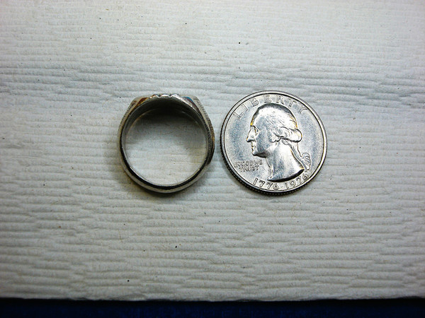 Vintage WWII Sweetheart Ring - Sterling Silver, 1945 Philippines Inscribed Heart Design, Size 6 1/2