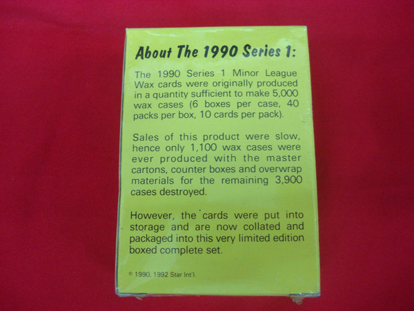 1990 Star International Minor League Baseball Card Set (Sealed) - Kenny Lofton, Bernie Williams & More!