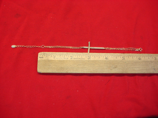 Gold Vermeil Sterling Silver Cross Bracelet & Anklet with Cubic Zirconia