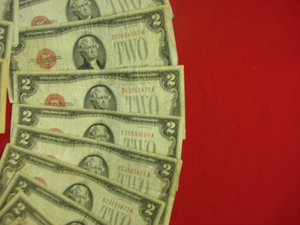Vintage 1928 Series $2 US Notes - Lot of 25 (Circulated, Good Condition)