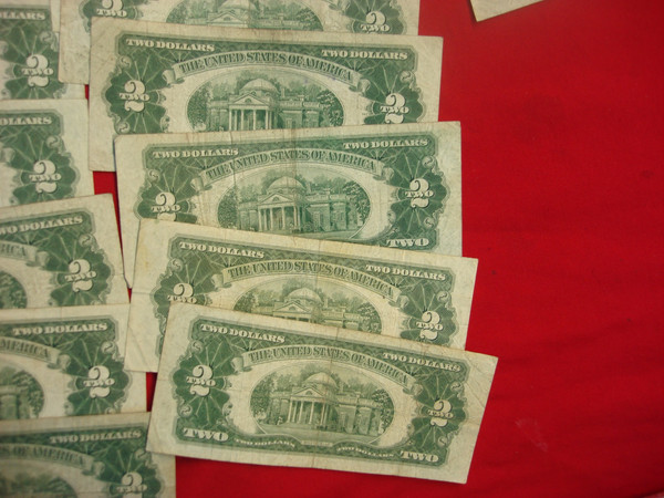 Vintage 1928 Series $2 US Notes - Lot of 25 (Circulated, Good Condition)