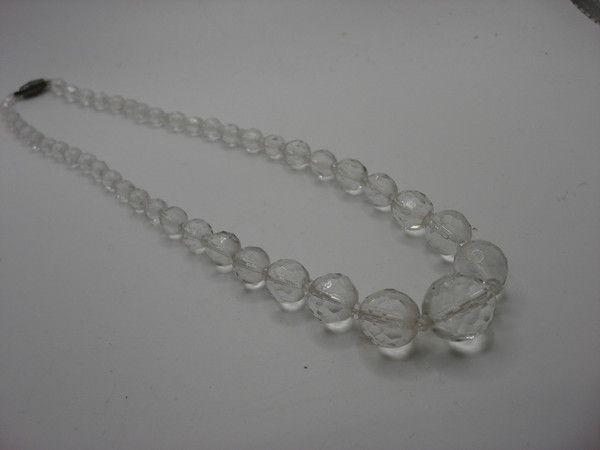 Vintage Lead Crystal Bead Necklace | 17