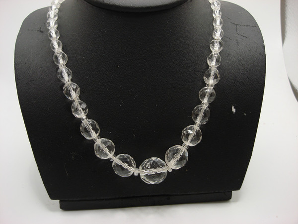 Vintage Lead Crystal Bead Necklace | 17