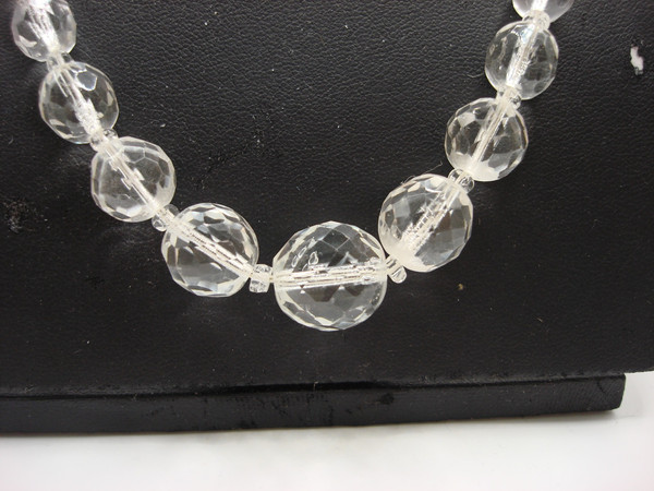 Vintage Lead Crystal Bead Necklace | 17