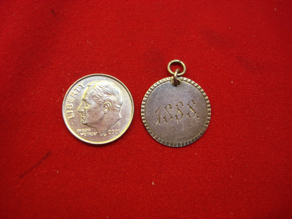 Vintage Silver Dime Bracelet: Unique'GETTA' 1888 Love Token & Antique Charms