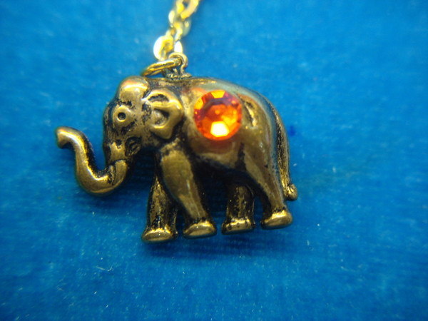Vintage Elephant & Calf Pin - Multicolored Stone Accents, Estate Collection