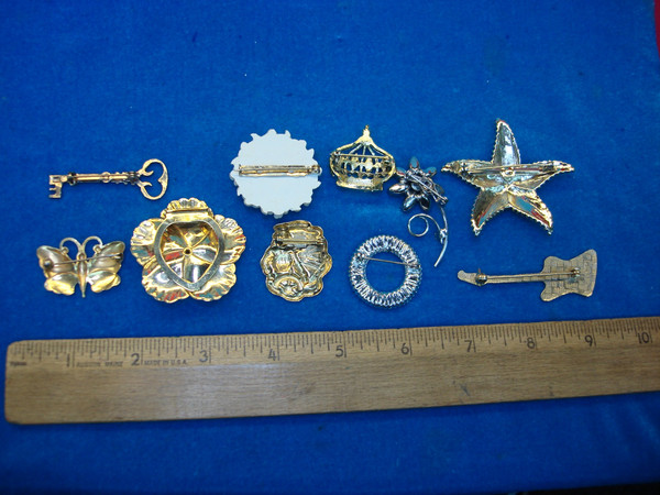 Vintage Costume Pin Lot of 10 - Unique & Usable Pins for Jackets, Bags & More