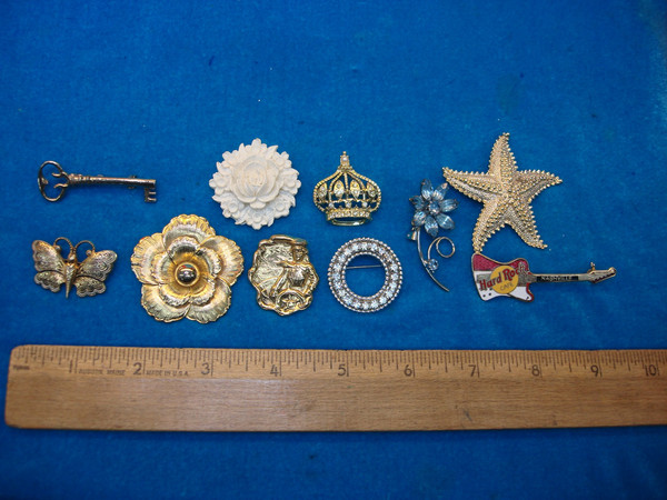 Vintage Costume Pin Lot of 10 - Unique & Usable Pins for Jackets, Bags & More