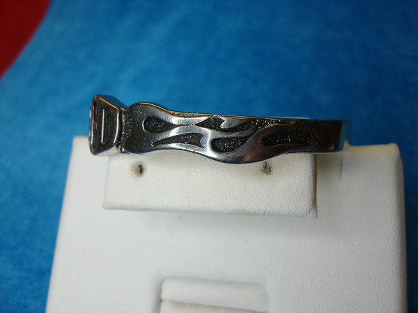 Vintage Harley Davidson H-D Cuff Bracelet - Silver Tone, Size 5 3/4