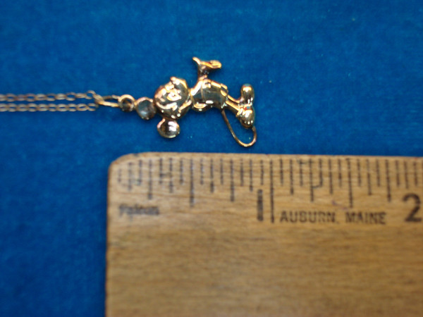 Authentic Disney Sterling Silver Mickey Mouse Necklace w/ Gold Vermeil (18 Inch Chain) - Pre-Owned Excellent Condition