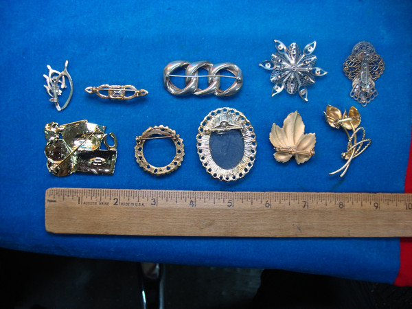 Estate Jewelry Collection: 10 Vintage Costume Pins - Unique & Usable Treasures