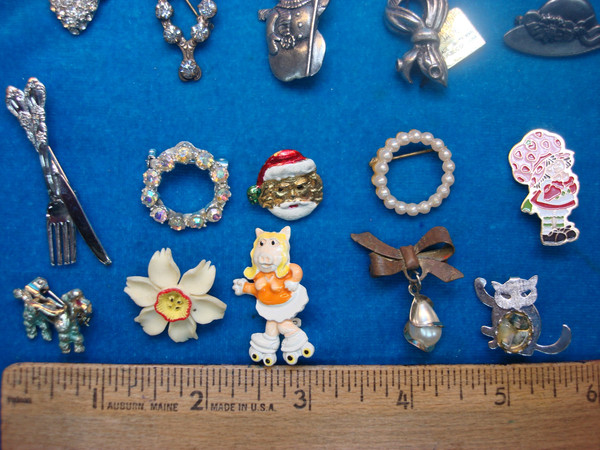 Vintage Costume Pins - Lot of 15 Unique Smaller Size Pins for Jackets, Bags & More