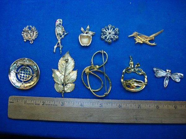 Estate Jewelry Pin Collection: 10 Unique & Usable Vintage Costume Pins