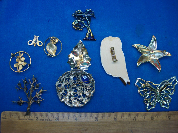 Vintage Costume Pin Lot of 10 - Unique & Usable Estate Jewelry Finds