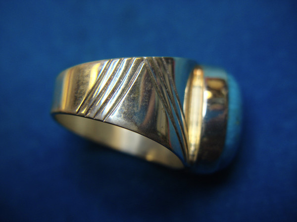 Unique Sterling Silver Turquoise Ring (Size 9, Large Stone)