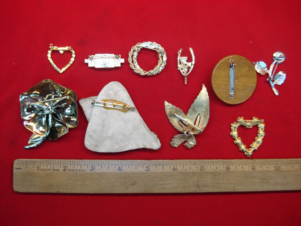 Estate Jewelry Lot of 10 Unique Costume Pins - Vintage & Usable Accessories