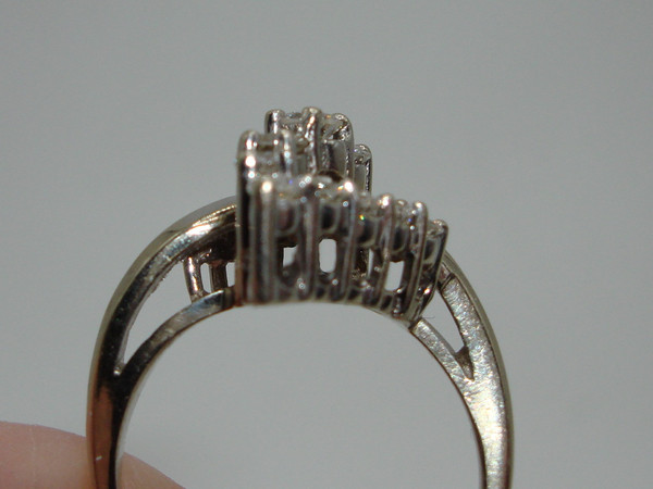 14K White Gold Diamond Cocktail Ring | 1ctw Brilliant Diamonds | Size 6