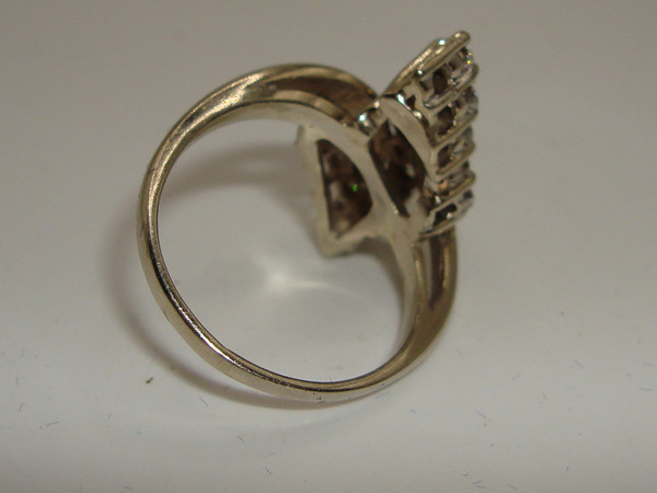 14K White Gold Diamond Cocktail Ring | 1ctw Brilliant Diamonds | Size 6
